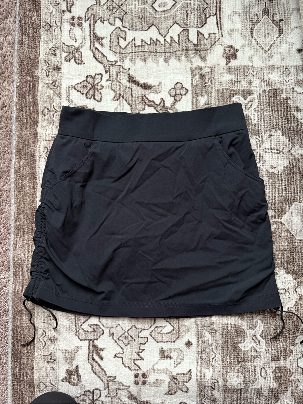 Black Women’s Active Skort with Side Drawstring